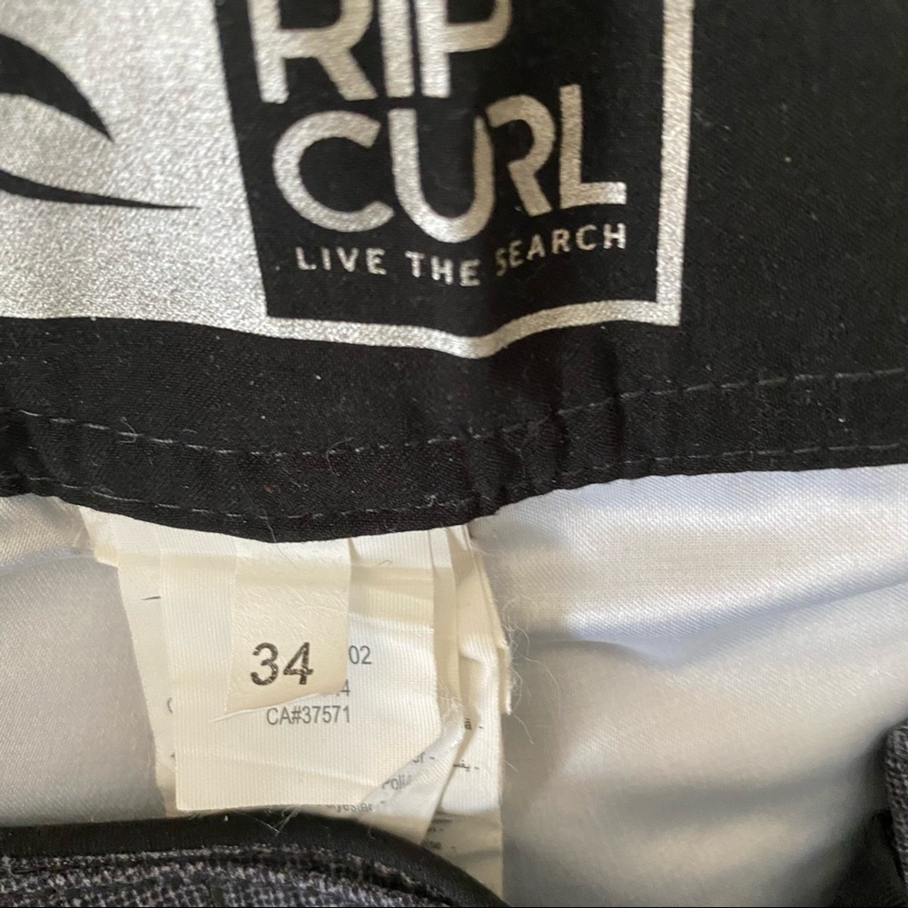 Rip Curl | Men's Grey Grid Print Drawstring Waist… - image 4